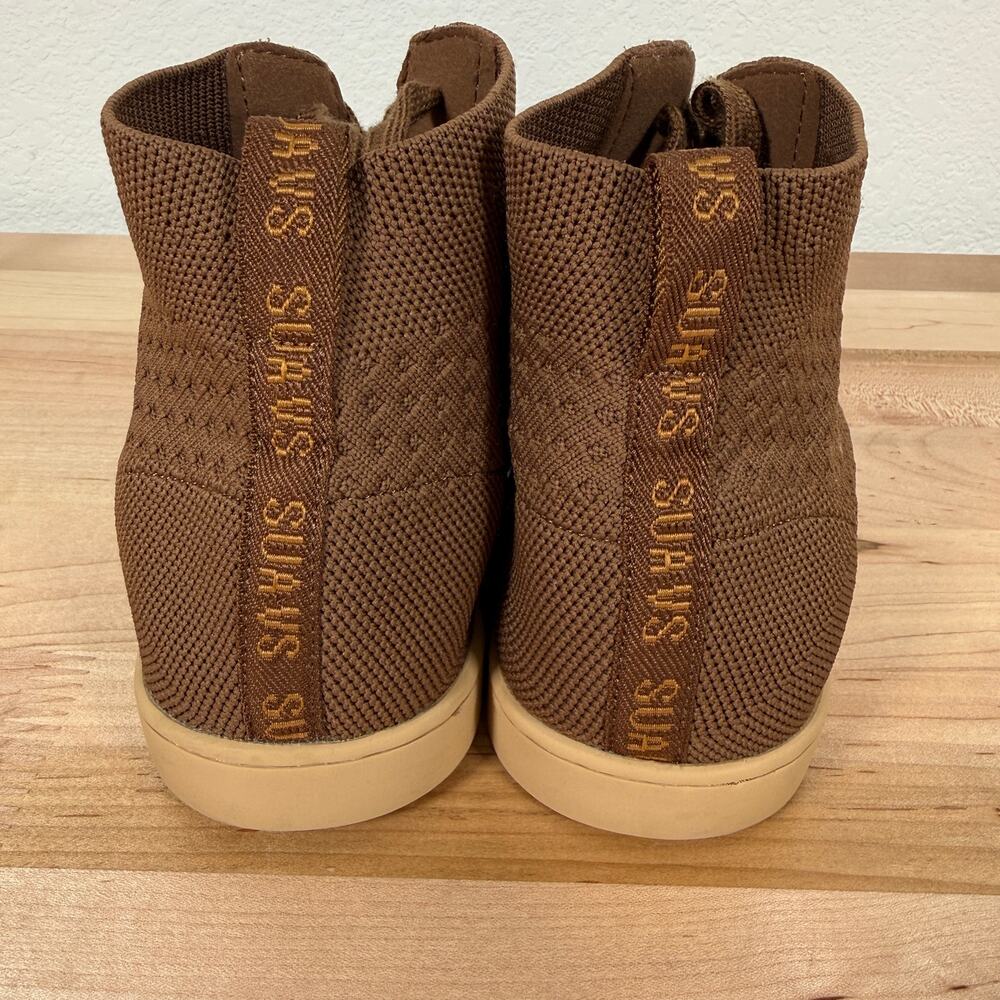 SUAVS The Legacy High Top Sneakers Timber Brown Knit Shoes Women’s 8 Casual - Picture 5 of 8